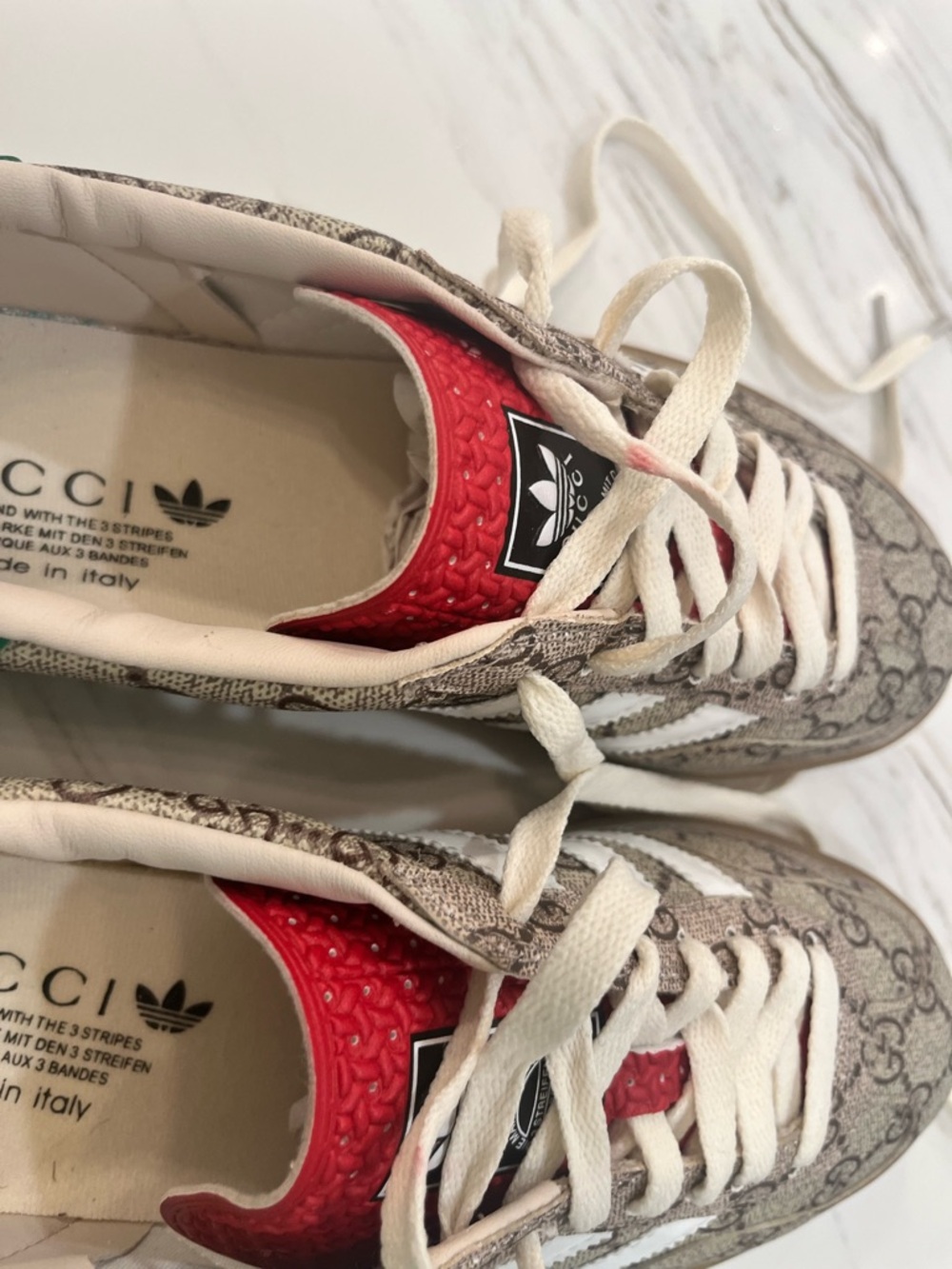 Gucci x Adidas Gazelle GG Monogram Sneakers Mens 9 NWB AUTHENTIC - Picture 9 of 9